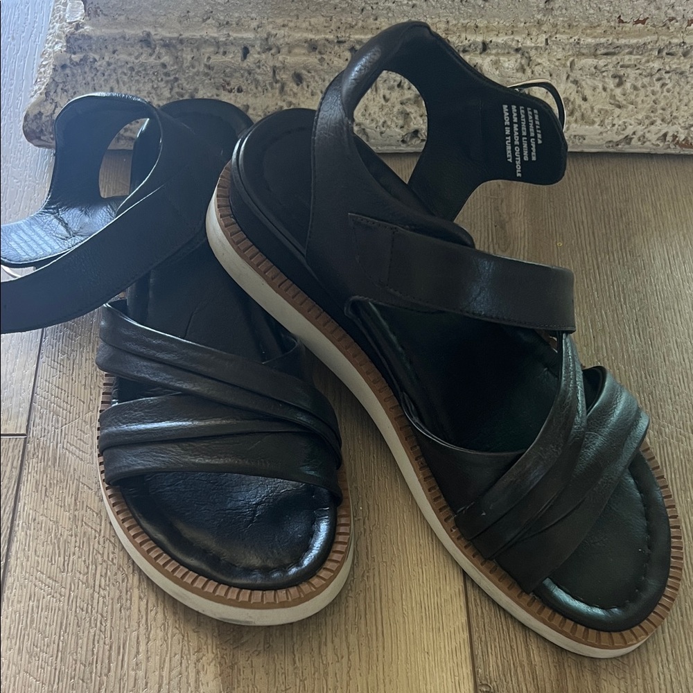 Miz Mooz Black Leather Sandals